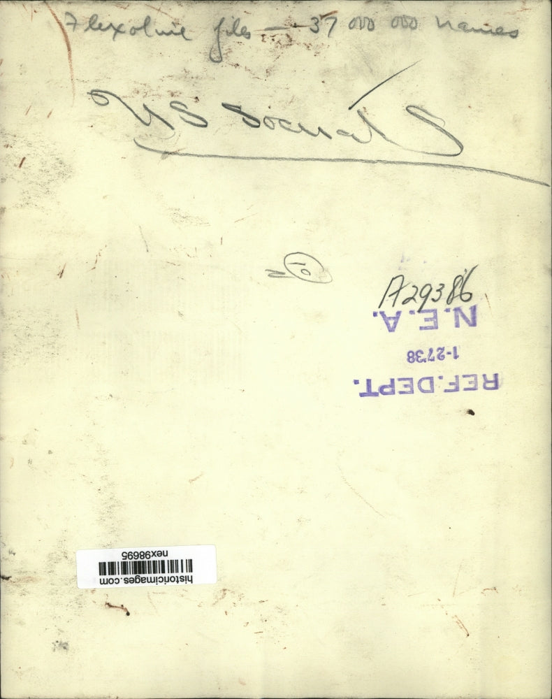 1937 Press Photo Social Security department file room clerks at work