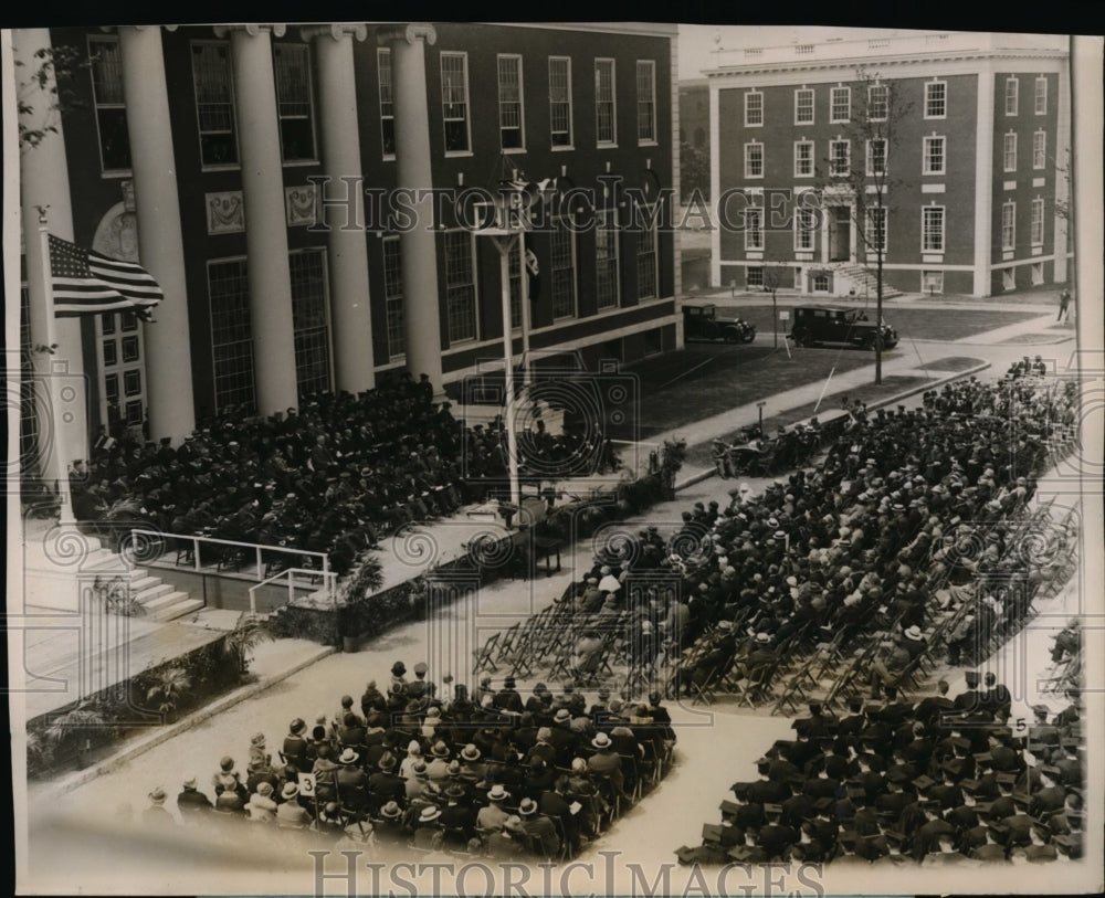 1927 Press Photo Harvard Business College building dedication in Cambridge MA