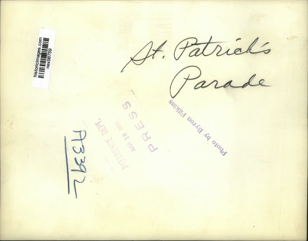 1939 Press Photo St Patrick's Day parade on the streets of Cleveland Ohio