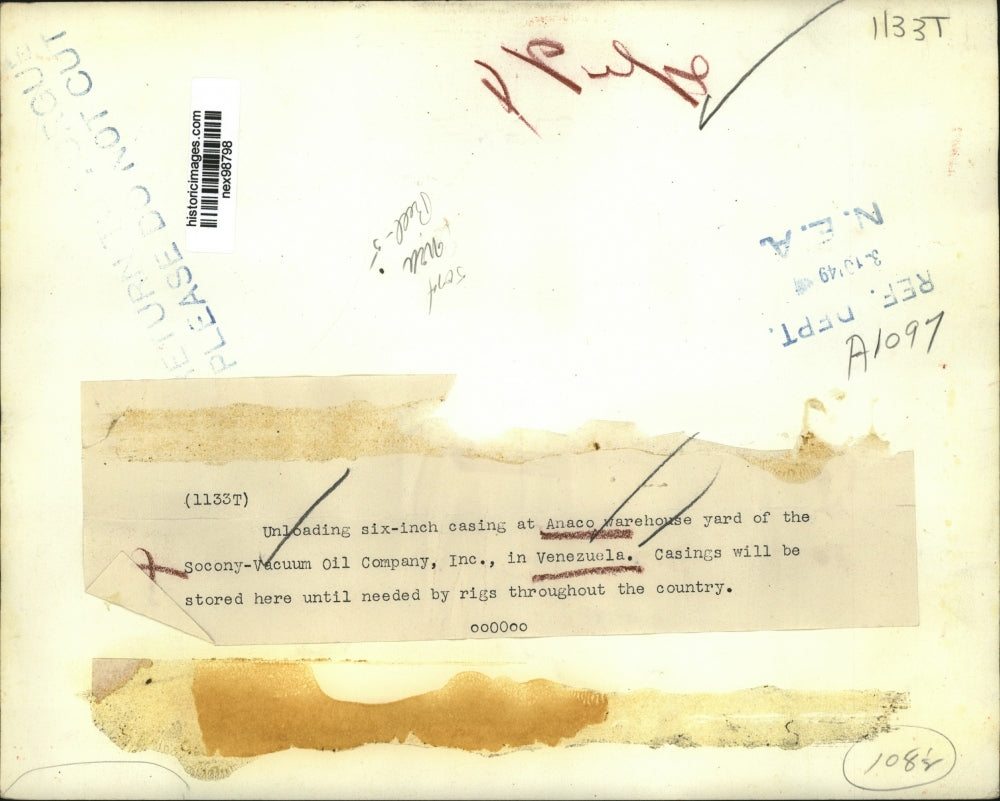 1949 Press Photo Socony Vacuum Oil Company Inc in Venezuela Anaco yards