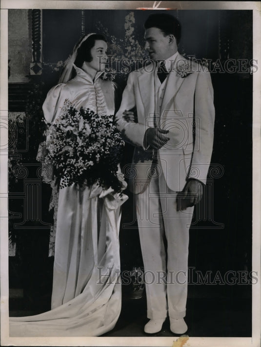 1936 Press Photo Gifford Bryon Pinchot & bride Sarah Huntington Richards in CT