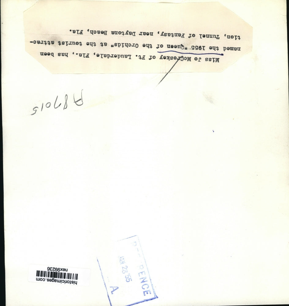 1955 Press Photo Miss Jo McCreskey named Queen of the Orchids in Florida