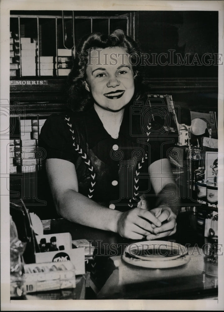1938 Press Photo Helen Gentry Atlanta GA cashier faked a holdup at sjop