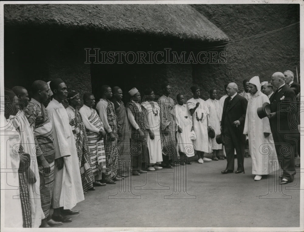 1937 Press Photo Albert Sarraut French minister & Sidi Mohamed of Morocco