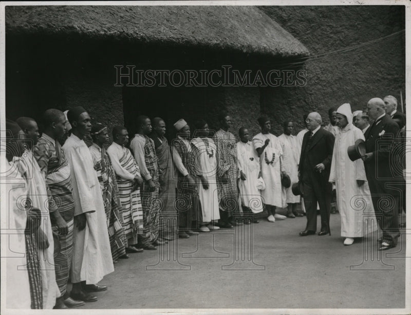 Load image into Gallery viewer, 1937 Press Photo Albert Sarraut French minister &amp; Sidi Mohamed of Morocco
