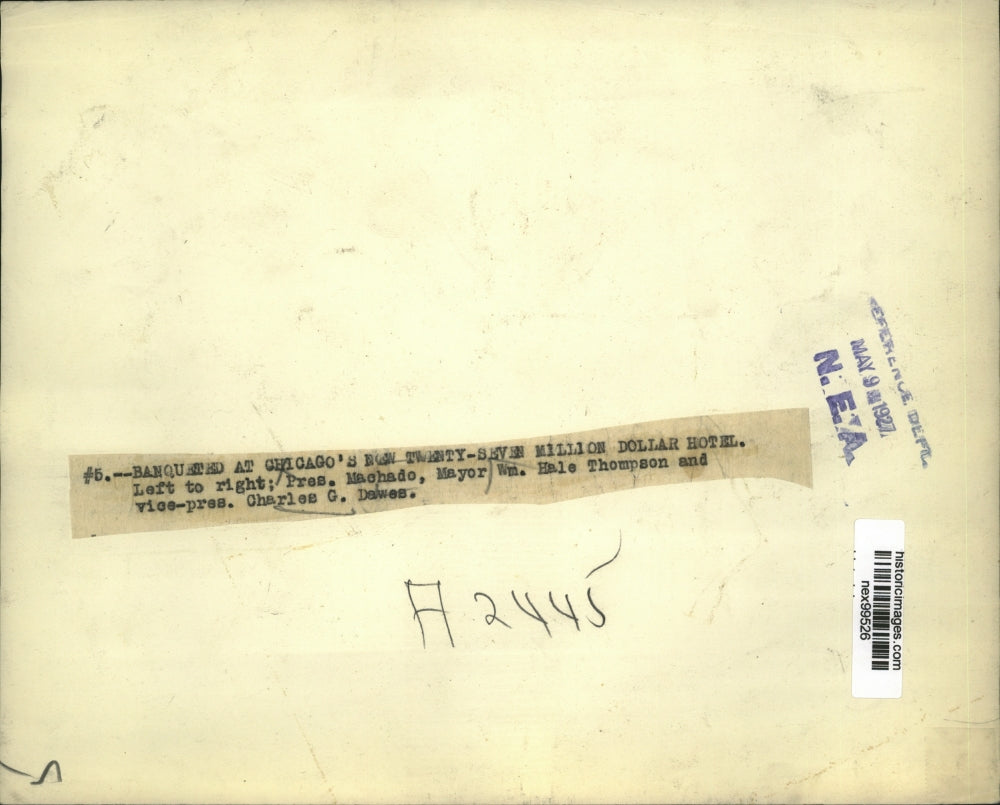 1927 Press Photo Chicago Mayor William H Thompson, VP Charles Dawes - nex99526