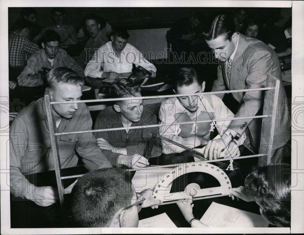 1952 Press Photo Geology class in Arlington heights Illinois, Wayne Mueller