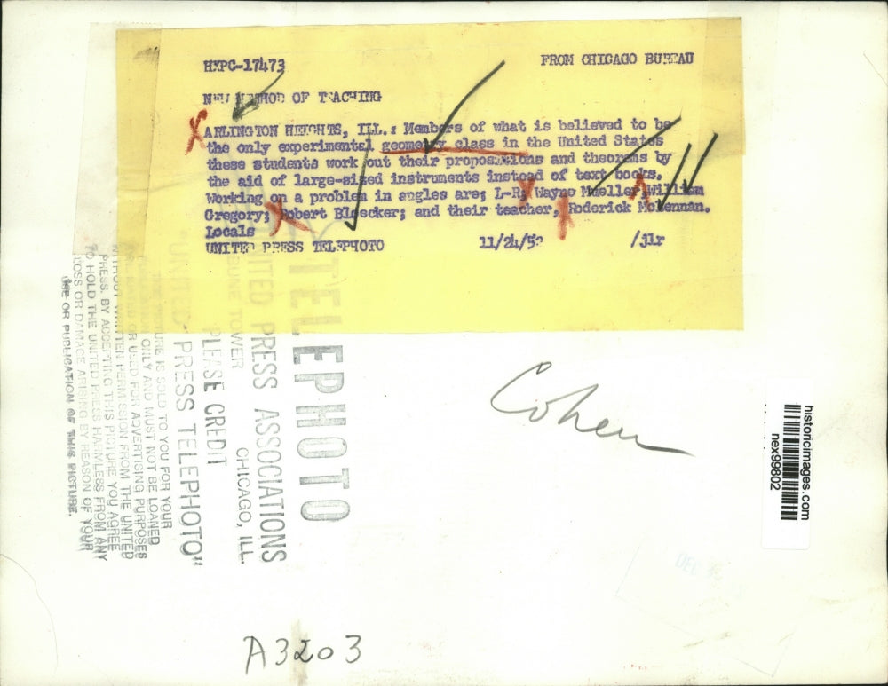 1952 Press Photo Geology class in Arlington heights Illinois, Wayne Mueller