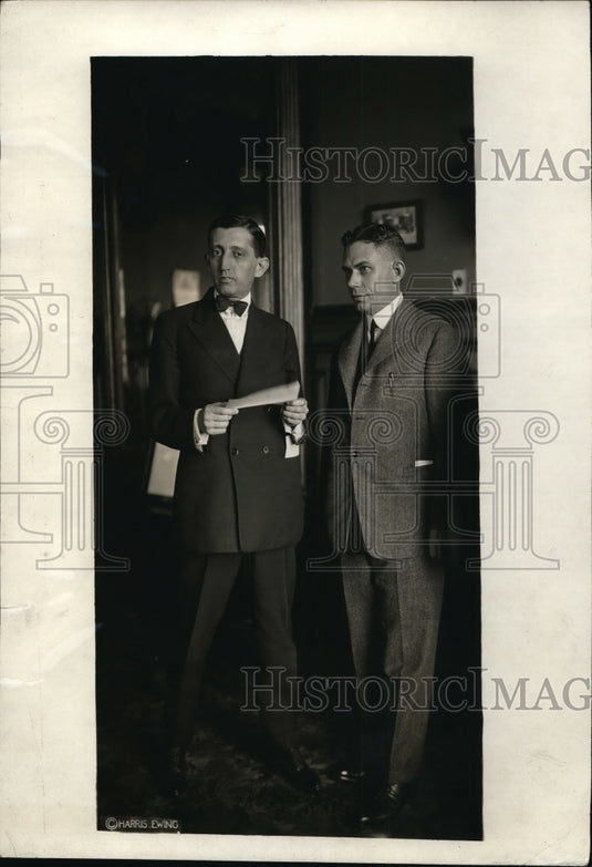 1921 Press Photo Alvin Page & Postmaster Gen Hays Tells Part in Mail Car Holdup