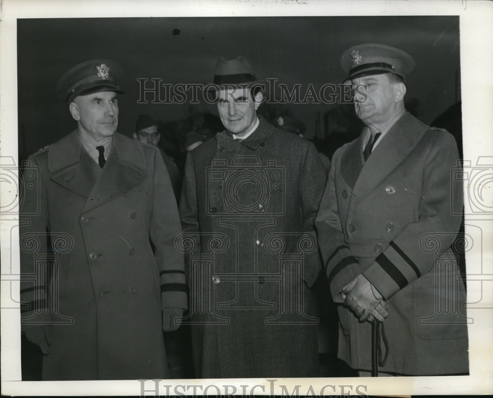 1942 Press Photo John G Winant Visits Troops in Ulster J E Chaney Russel Hartle