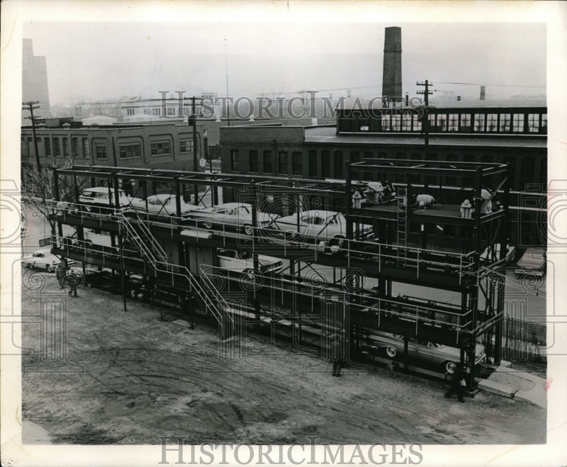 Load image into Gallery viewer, 1960 Press Photo Construction of Tri Level Parking Facility by Taylor and Gaskin
