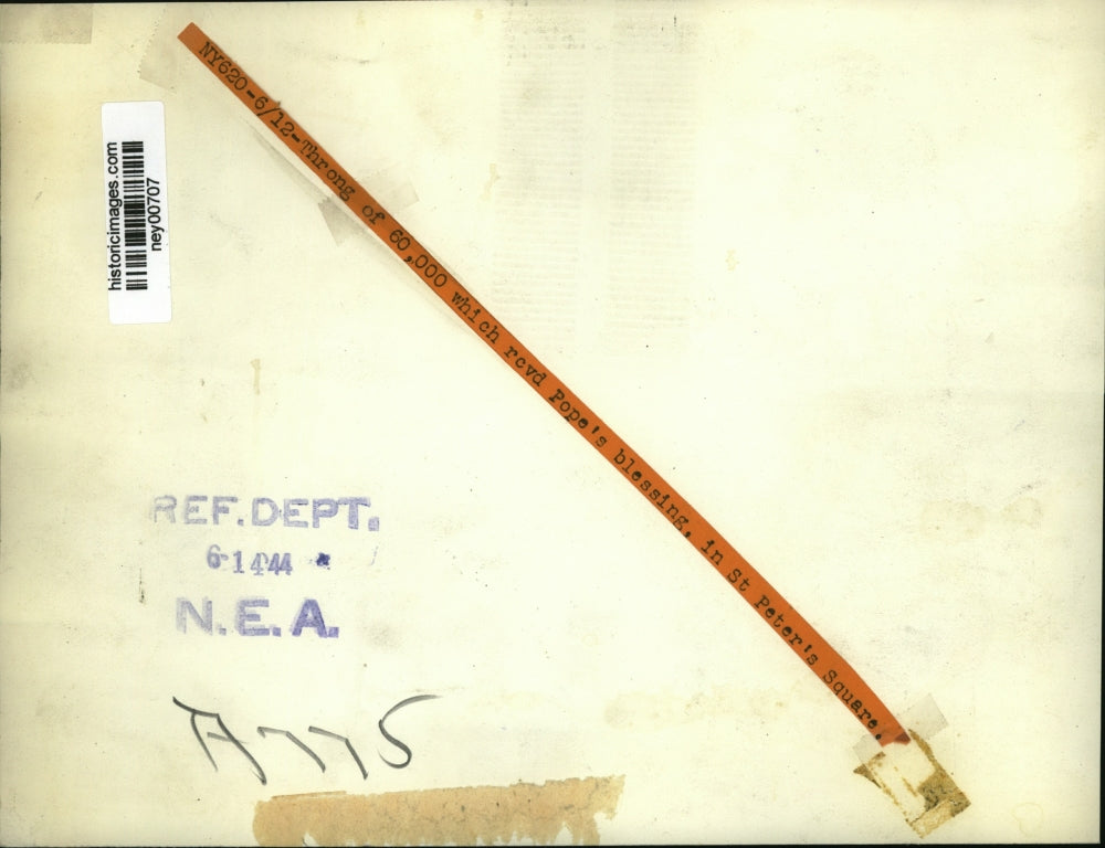 1944 Press Photo Crowd of 60000 To Receive Pope's Blessing St Peters Square