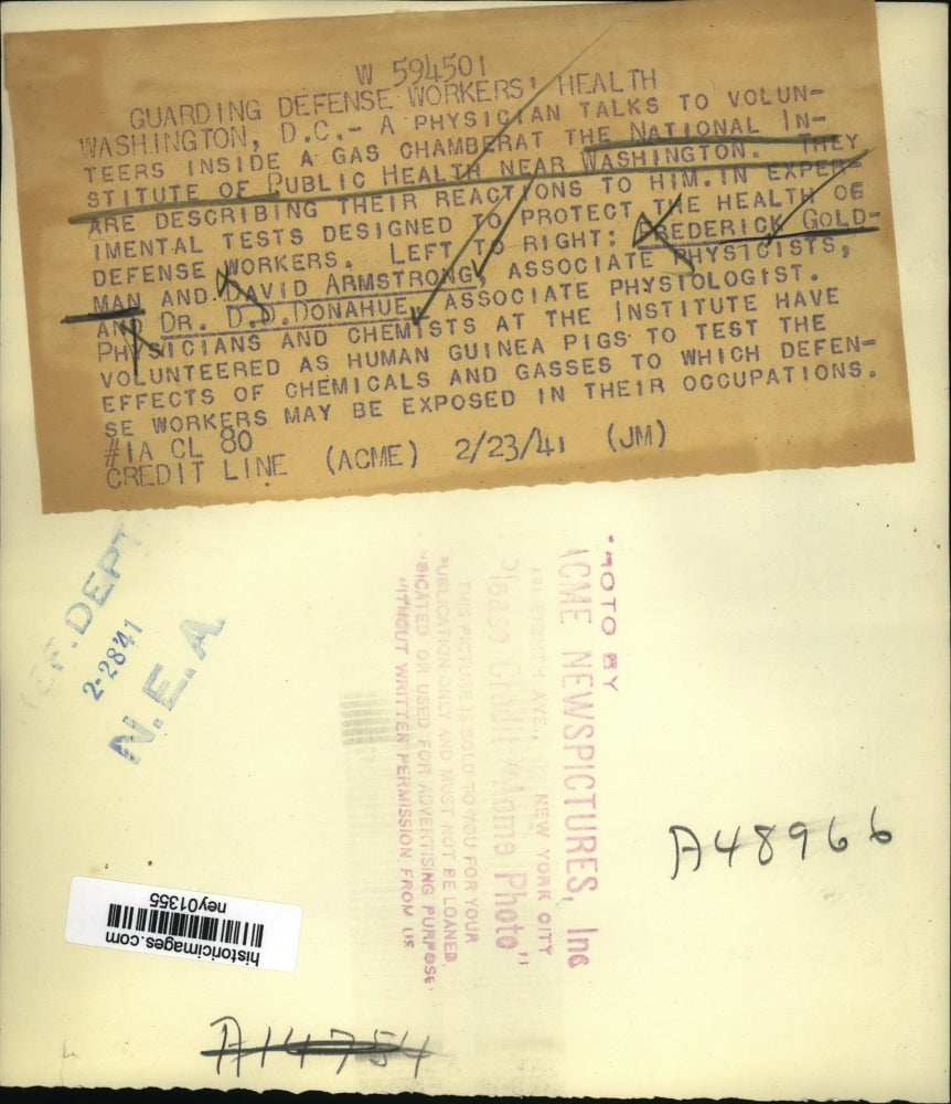 1941 Press Photo National Institute of Public Health Guards Defense Workers Heal