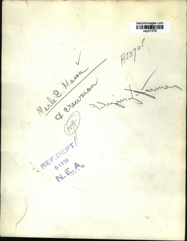 1939 Press Photo Merle E Mason Flying Farmer & Crew - ney01378