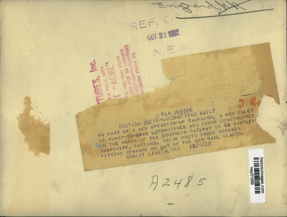 1932 Press Photo Super Express Locomotive Constructed at Hampshire England