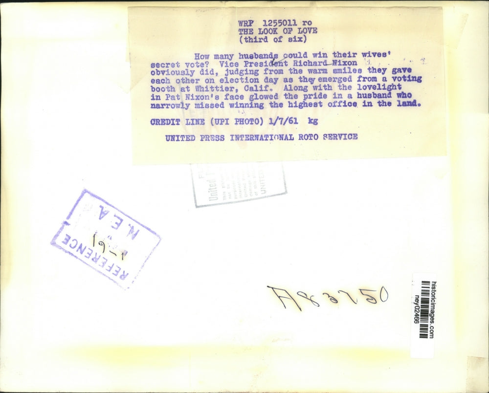 1961 Press Photo Vice President Richard Nixon & Mrs Nixon