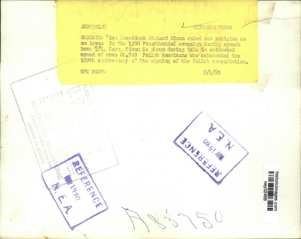 1960 Press Photo Vice President Richard Nixon in Chicago