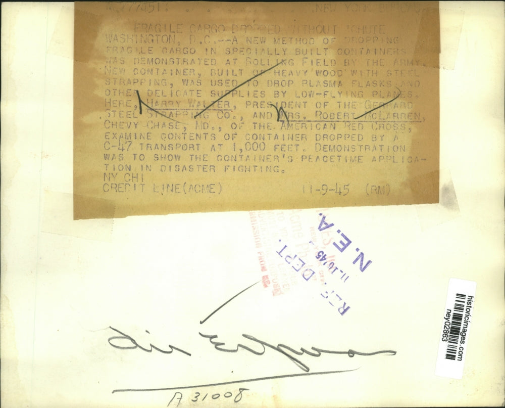 1945 Press Photo Harry Walter Pres of Steel Strapping Comp & Mrs Robert McLarsen