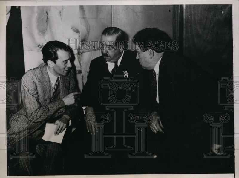 Load image into Gallery viewer, 1938 Press Photo V Toledano L Jouhaux John Lewis International Labor Conference
