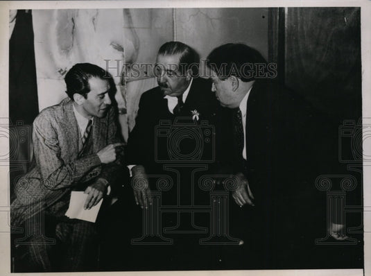 1938 Press Photo V Toledano L Jouhaux John Lewis International Labor Conference
