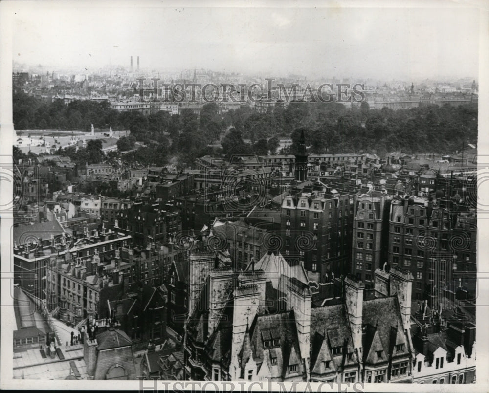 1940 Press Photo View of London Looking From Victoria Buckingham Palace Shown