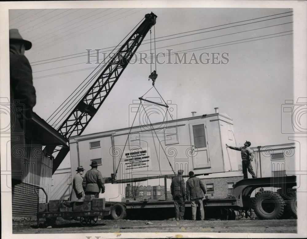 1947 Press Photo Forest Park, Ill Veteran factory built housing experimented