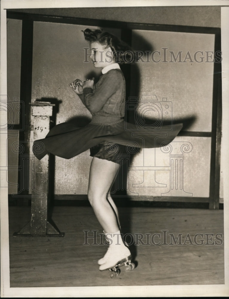 1941 Press Photo Mary Keating Novice Skate Dance Champion- Historic Images