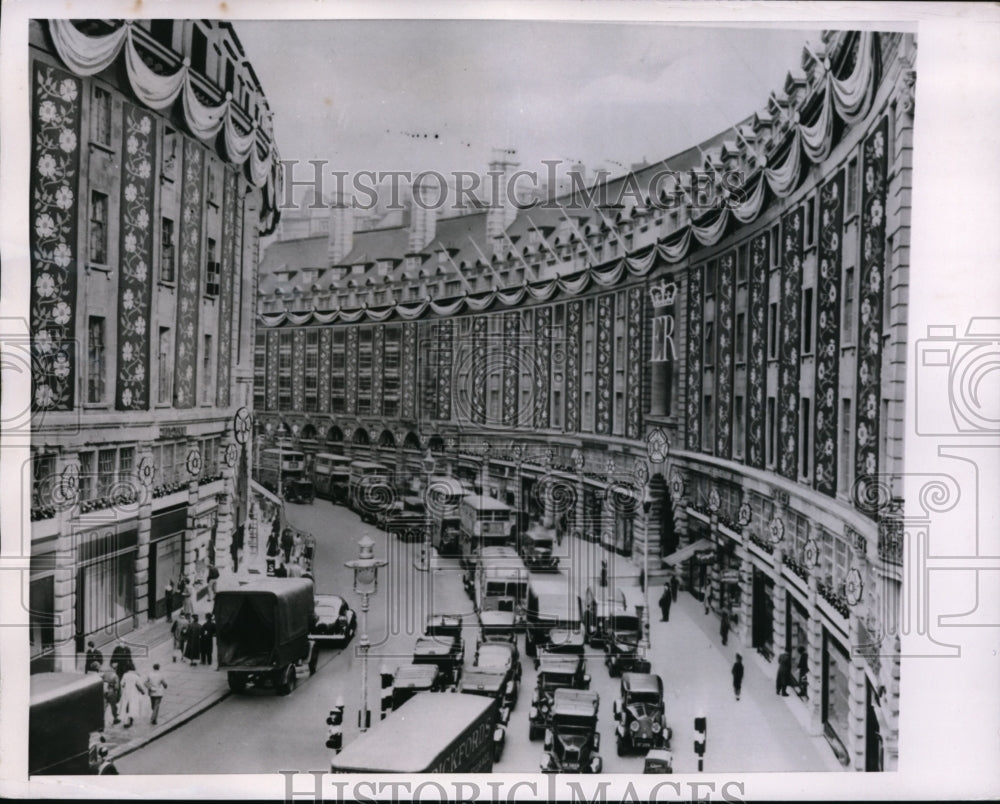 1952 Press Photo Artist Conception of Regent Street London's Golden Mile Coronat