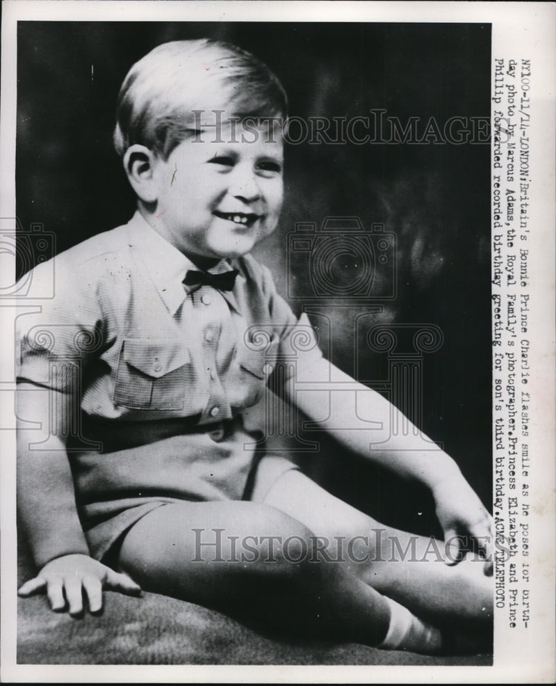 Load image into Gallery viewer, 1950 Press Photo Prince Charles poses for birthday picture for Marcus Adams
