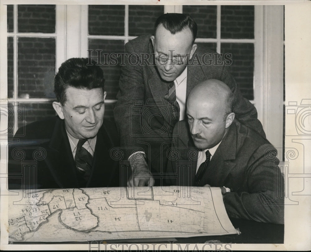 1940 Press Photo Lt Colonel Lewis B Hershey Head of Draft, Maj Howell & Maj Park