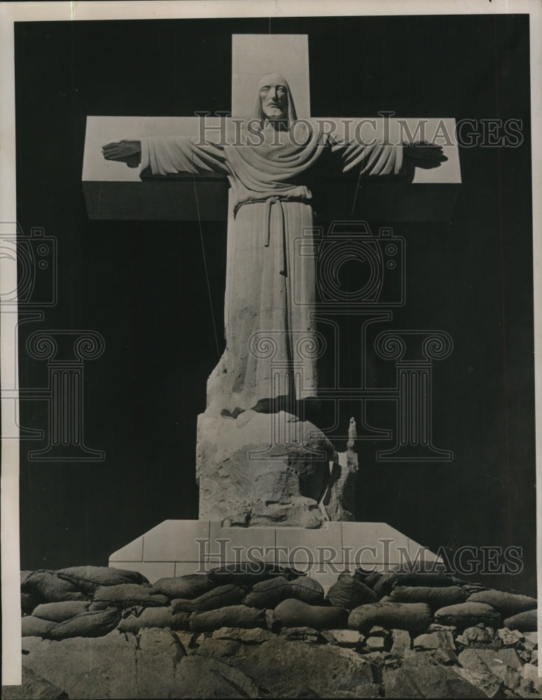 1939 Press Photo Statue Of Christ Atop Mt. Cristo Rey Sculpted By Uhrici Solar