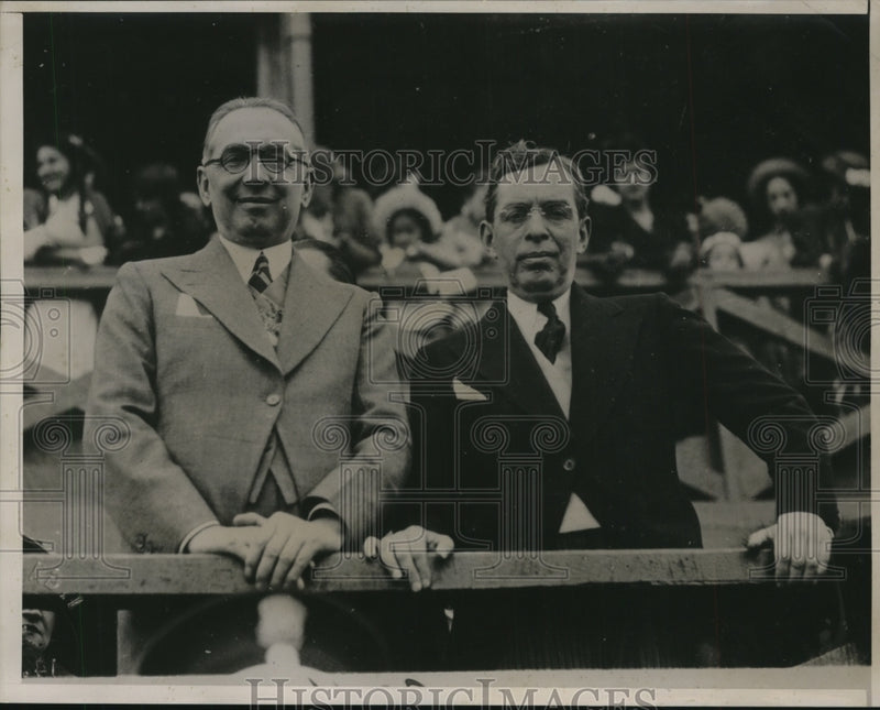 Load image into Gallery viewer, 1938 Press Photo Colombian president Alfonso Lopez, pres-elect Eduardo Santor

