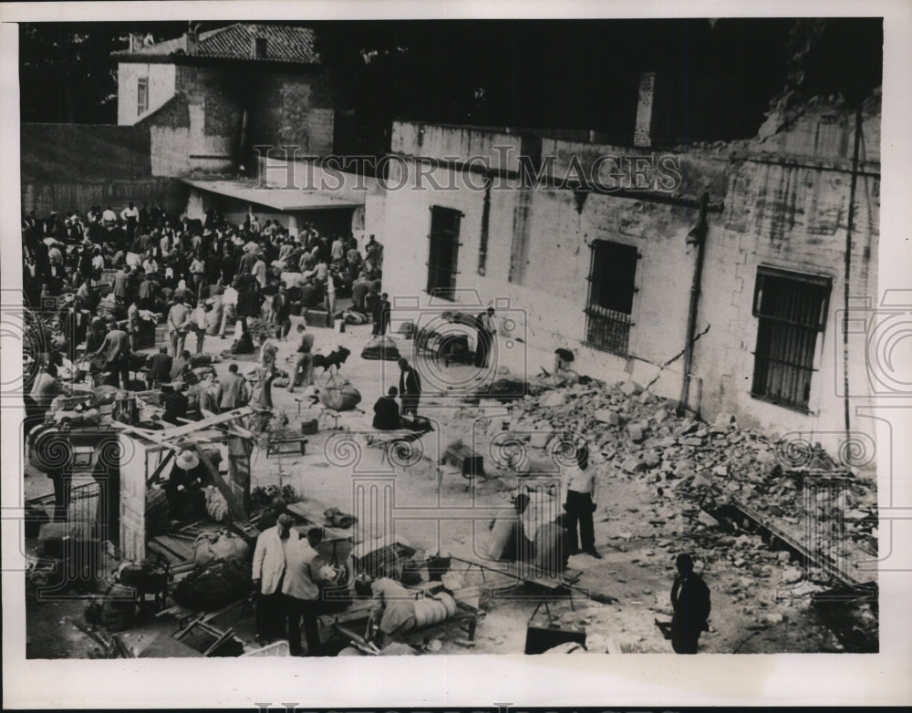 1938 Press Photo Oropos Greece View of Prison After Earthquake Athens District
