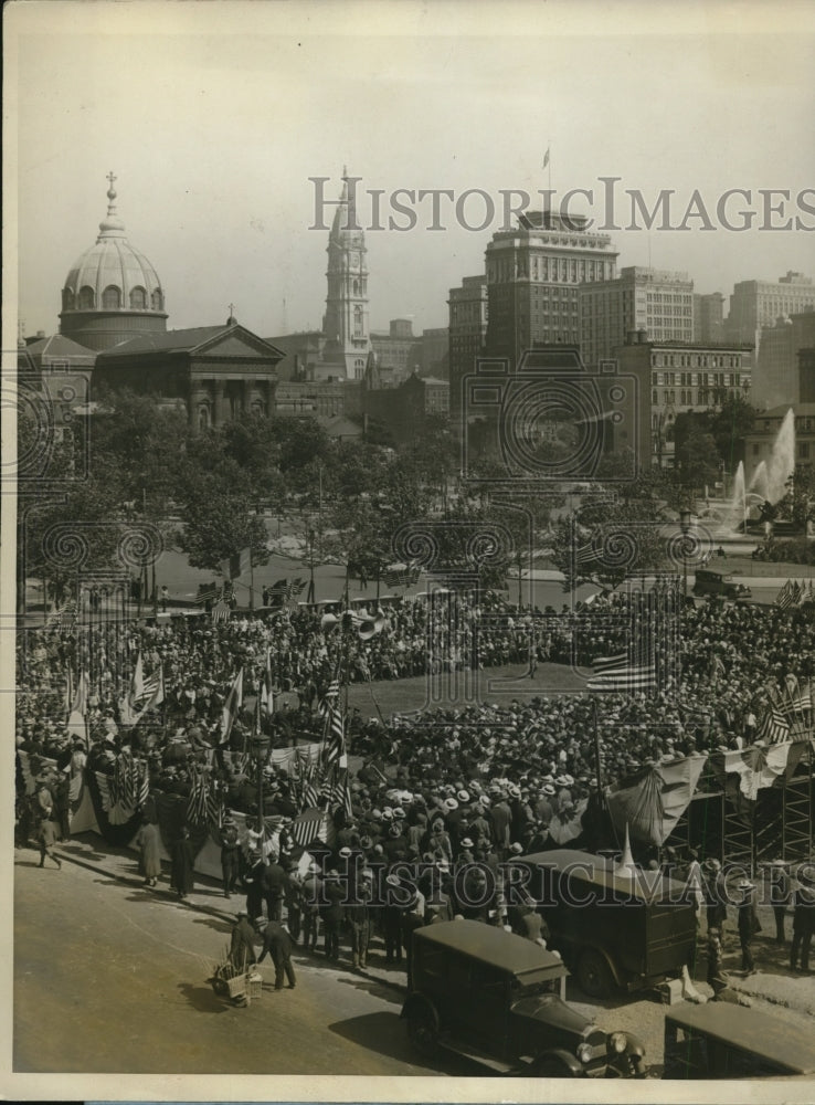 1927 Press Photo General View Of The Opening Of Free Library Of Philadelphia