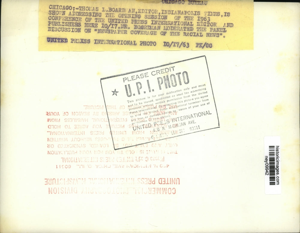 1963 Press Photo Thomas L Board Editor of Indianapolis Times Paper - ney09942