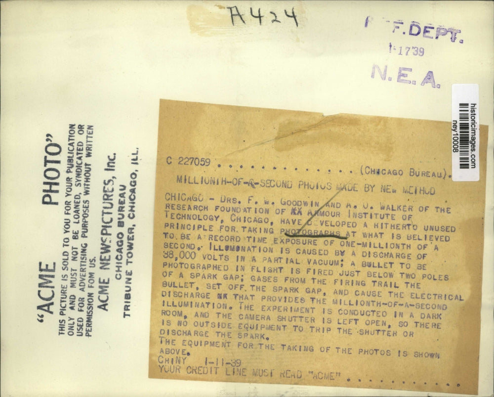 1939 Press Photo Institute of Technology in Chicago Takes Photographs Millionth