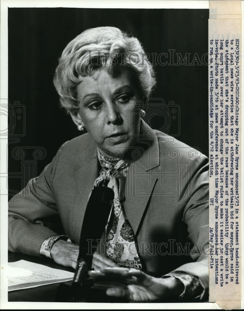 1983 Press Photo Mayor Jane Byrne At The Press Conference - ney10403