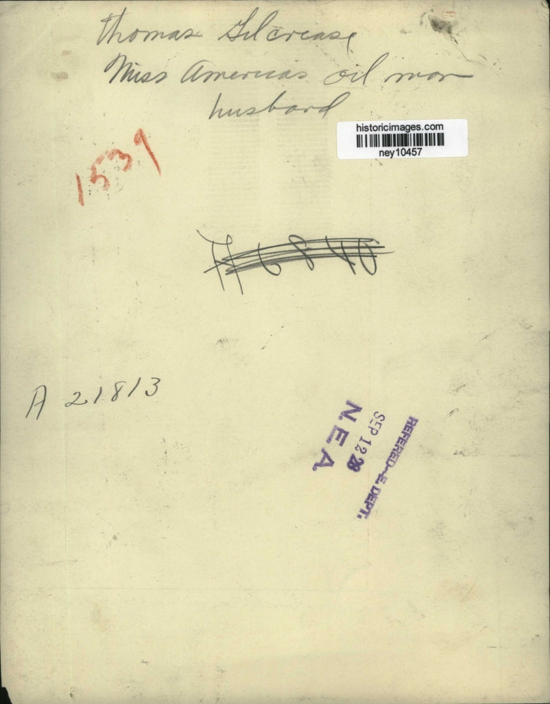 1928 Press Photo Thomas Gilcrease Oil Man Married to Miss America - ney10457