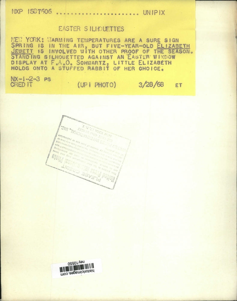 1968 Press Photo Elizabeth Jewett Standing Against An Easter Window - ney10550