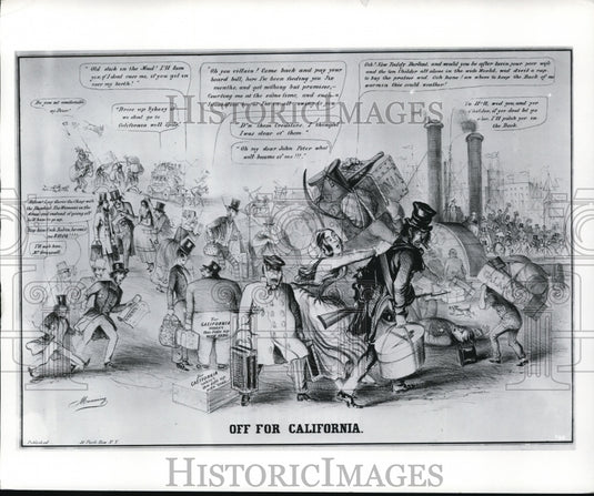 Press Photo Artwork Depicting Off for California - ney10680