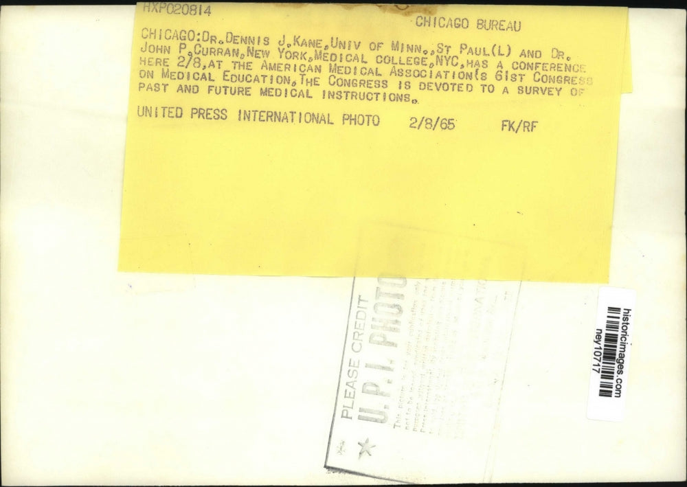 1965 Press Photo Dennis J Kane University of Minnesota & Dr John Curren Medical