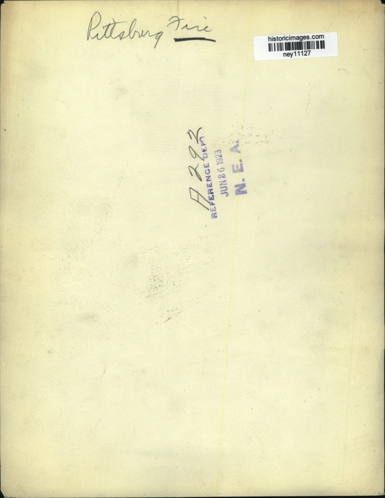 1923 Press Photo Pittsburgh Fire - ney11127