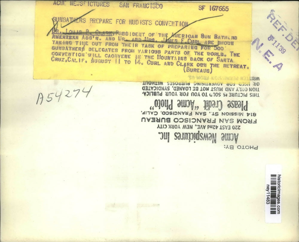 1939 Press Photo Dr. Louis Clark, Mr and Mrs James Curl of American Sunbathers