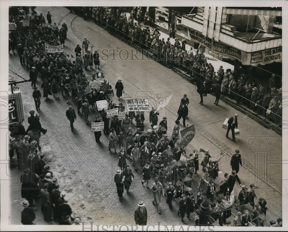 1937 Press Photo Part of the United Labor May Day Parade at Randolph St.Chicago