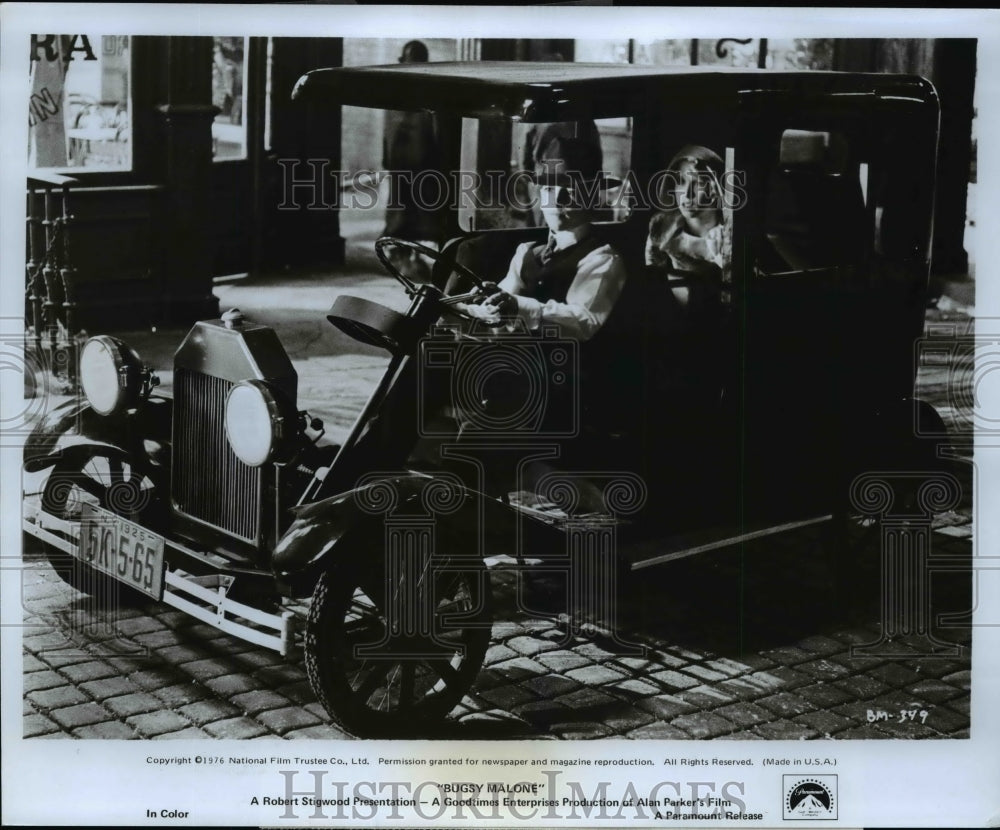 1976 Press Photo Actors Scott Baio, Florrie Dugger in Movie "Bugsy Malone"