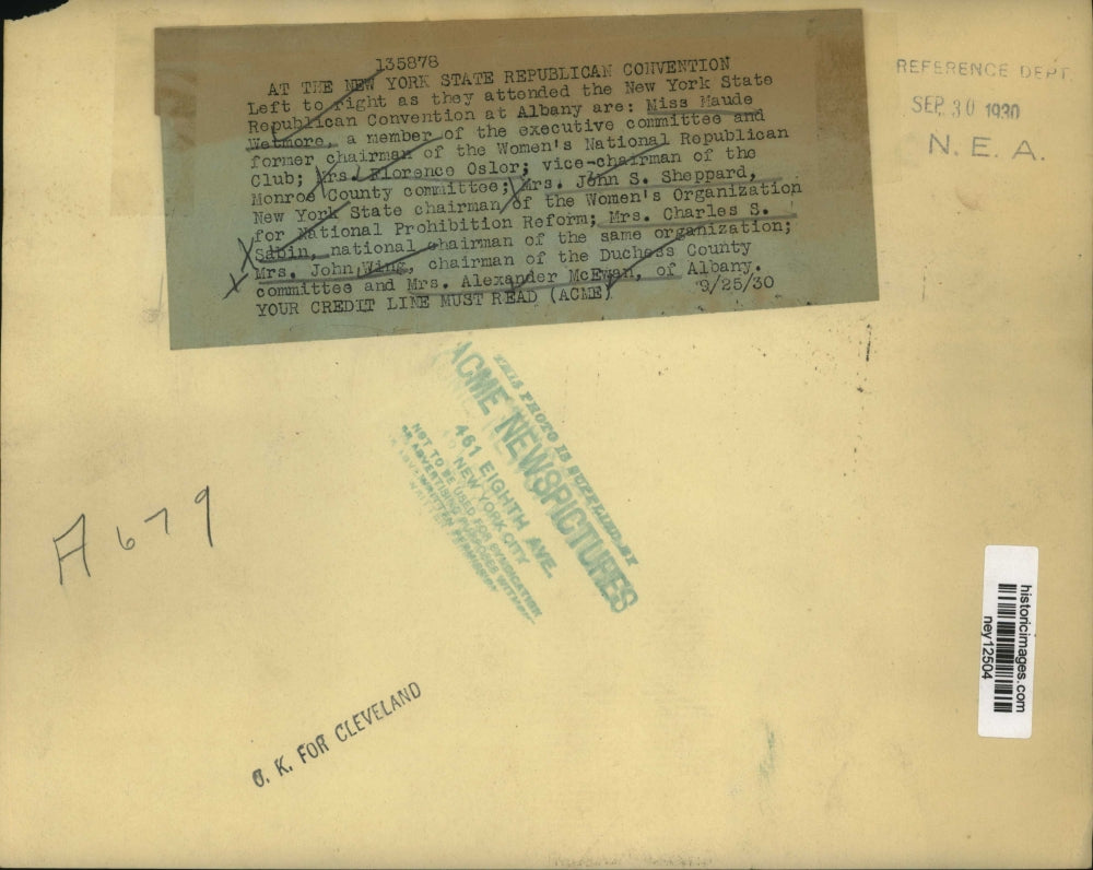 1930 Press Photo Attendees at New york State Republican Convention - ney12504