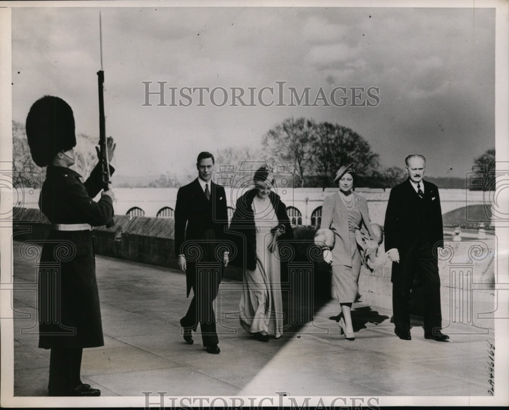 1939 Press Photo President Albert Lebrun Visits King and Queen at Windsor Castle
