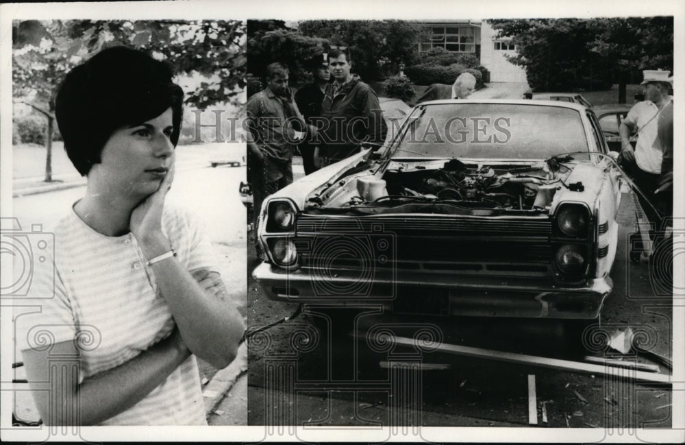 1966 Press Photo Harriet Richheimer After Bomb Blew Up Her Car, New York