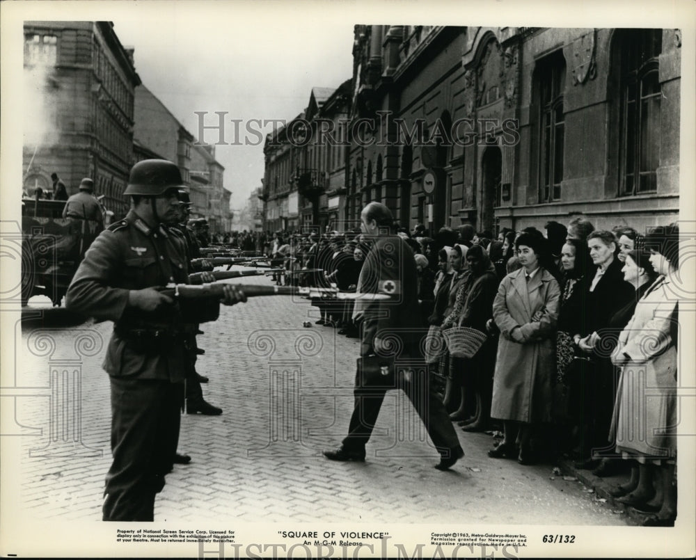 1963 Press Photo "Square of Violence" Movie Set - ney12887