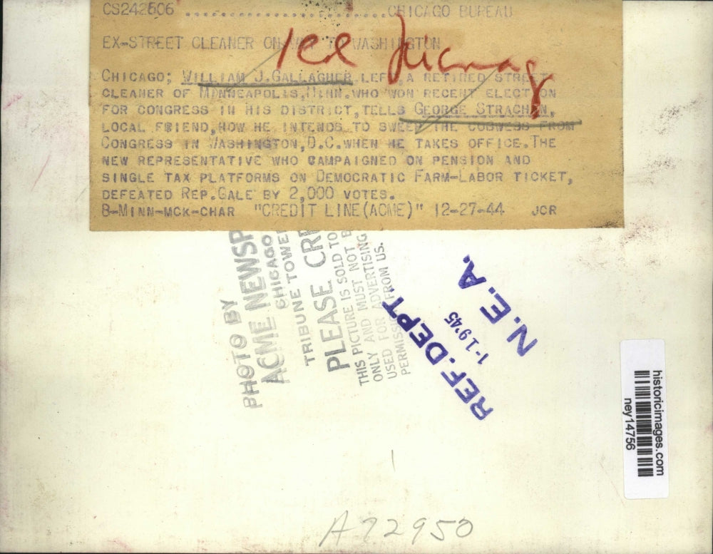 1944 Press Photo William Gallagher Having A Conversation With George Strachan